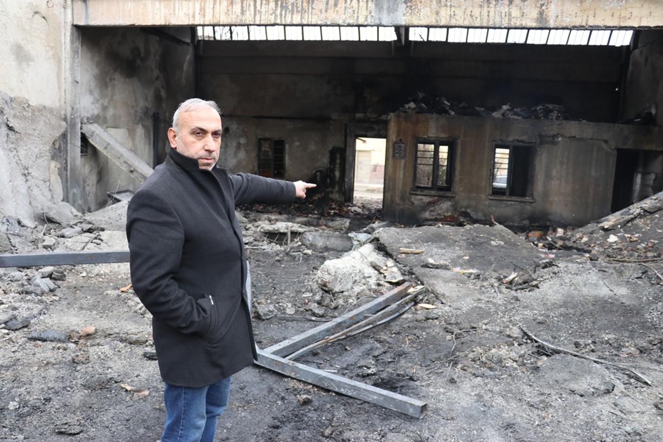 Gaziantep'teki yangında işyeri kullanılamaz hale gelen esnaf yardım bekliyor